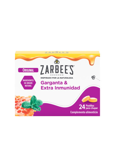 ZARBEES GARGANTA Y EXTRA INMUNIDAD 24 PASTILLAS PARA CHUPAR