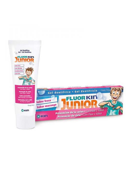 KIN JUNIOR GEL FLUOR FRESA 75M