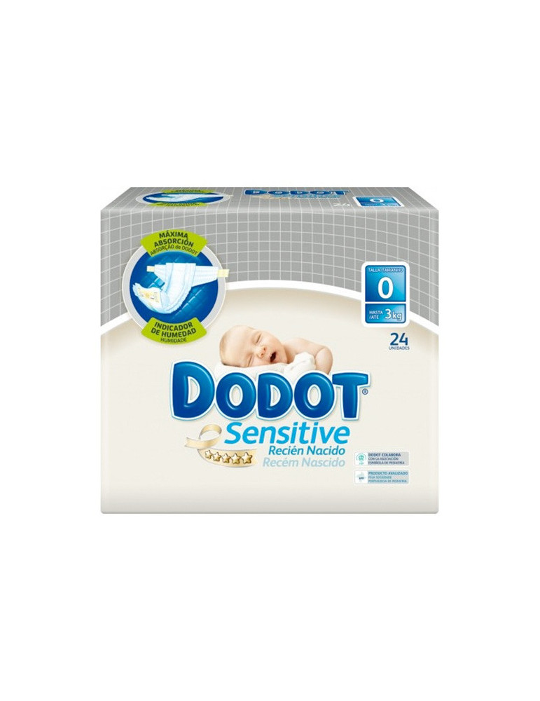 PAÑAL INFANTIL DODOT PRO SENSITIVE T-0 <3 KG 24 U