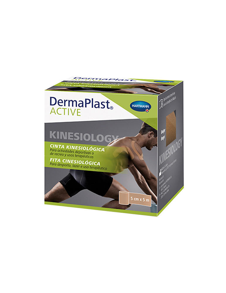 DERMAPLAST ACTIVE CINTA KINESIOLOGICA  1 UNIDAD 5 M X 5 CM COLOR BEIGE