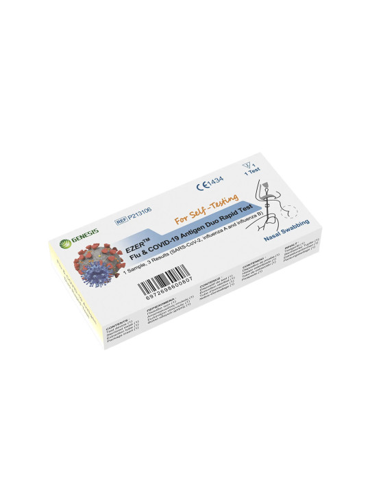 TEST NASAL COMBINADO AUTODIAGNOSTICO ANTIGENOS SARS-COV-2 Y GRIPE A/B EZER GENESIS (PHARMASUR 2000)