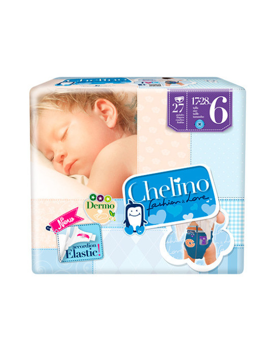 PAÑAL INFANTIL CHELINO FASHION & LOVE T- 6 (17 - 28 KG) 27 PAÑALES