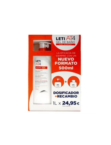 LETI AT4 GEL DE BAÑO 500MLDOSIFICADOR+ RECAMBIO 500 ML(1L)