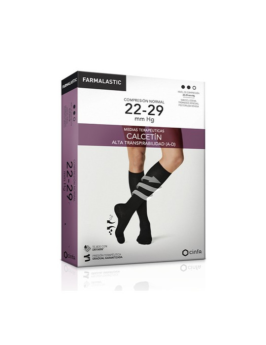 FARMALASTIC CALCETIN ALTA TRANSPIRABILIDAD COMP NORMAL T-P NEGRO