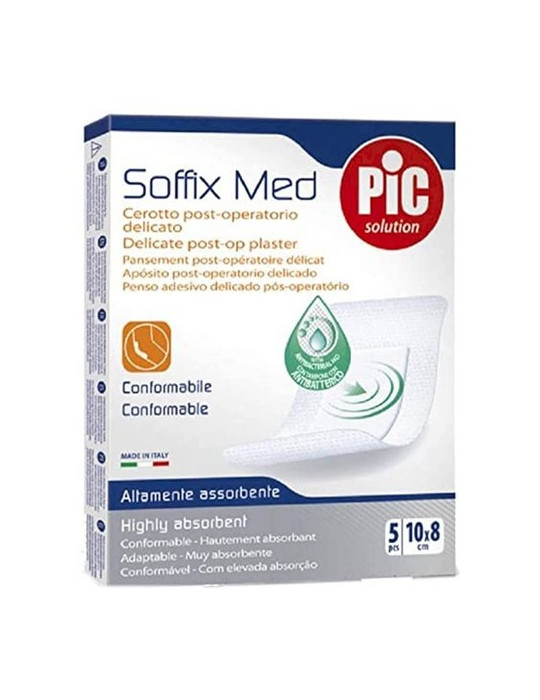 PIC SOFFIX MED ANTIBACTERIANO POST OP APOSITO AD 10 X 8 CM 5 APOSITOS