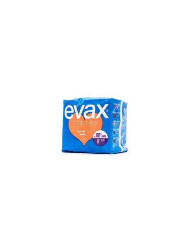 COMPRESAS HIGIENICAS FEMENINAS EVAX COTTONLIKE SUPER CON ALAS 12 COMPRESAS