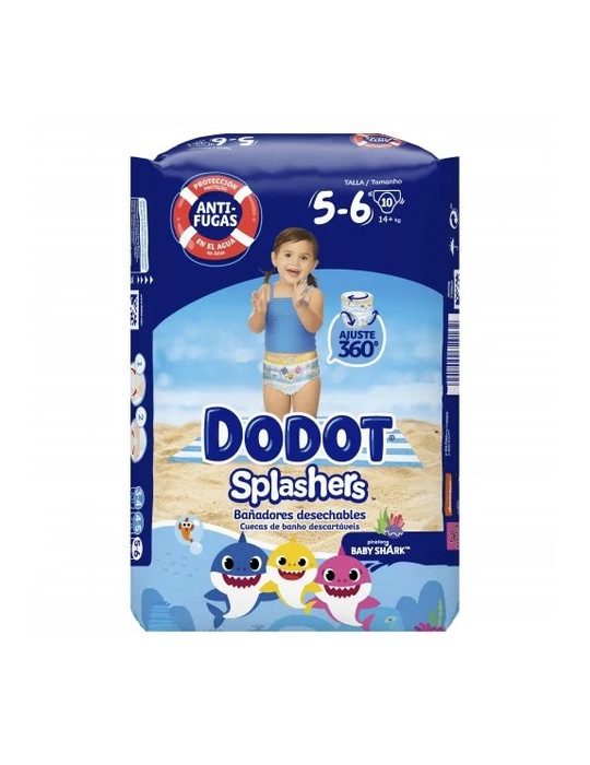 PAÑAL INFANTIL DODOT SPLASHERS TALLA 5 12-15 KG 10 UNIDADES