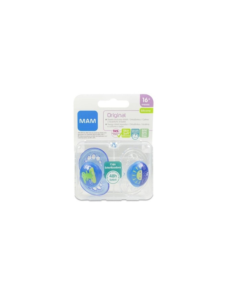 CHUPETE SILICONA MAM ORIGINAL 16+ M NEUTRO PACK DOBLE