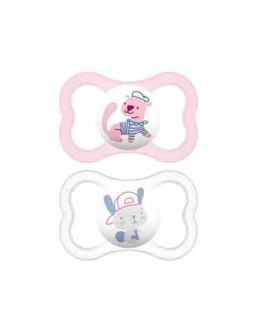 CHUPETE SILICONA MAM AIR 6+ ROSA PACK DOBLE