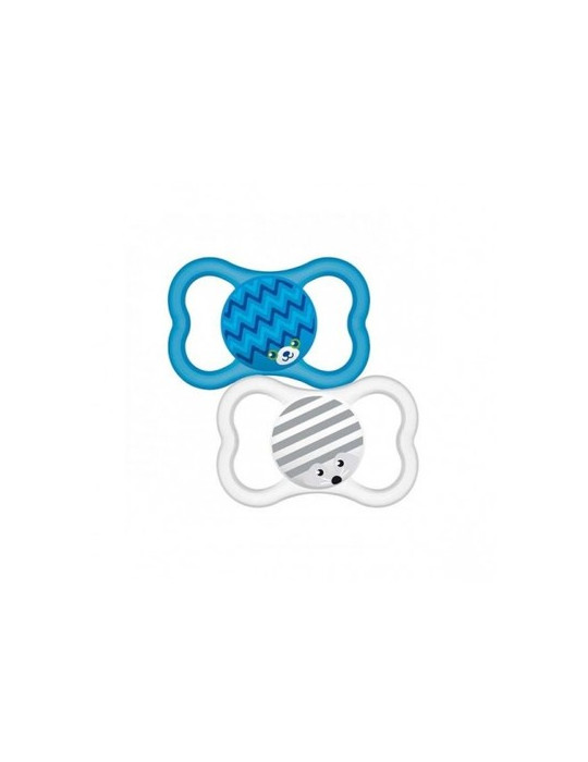CHUPETE SILICONA MAM AIR 16+ AZUL PACK DOBLE