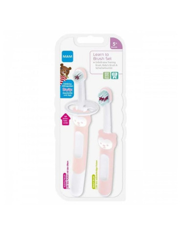 CEPILLO DENTAL INFANTIL APRENDIZAJE TRAINING BRUSH 5+M 1 UNIDAD COLOR ROSA