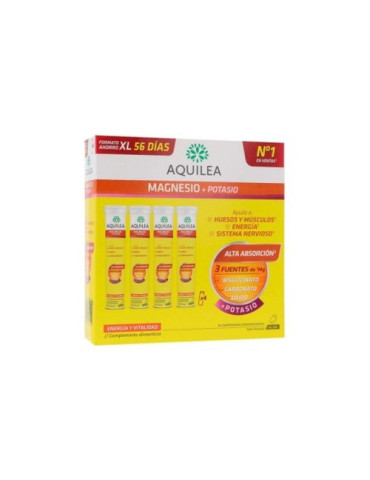 AQUILEA MAGNESIO+ POTASIO 56 COMPRIMIDOS EFERVESCENTES SABOR NARANJA FORMATO XL