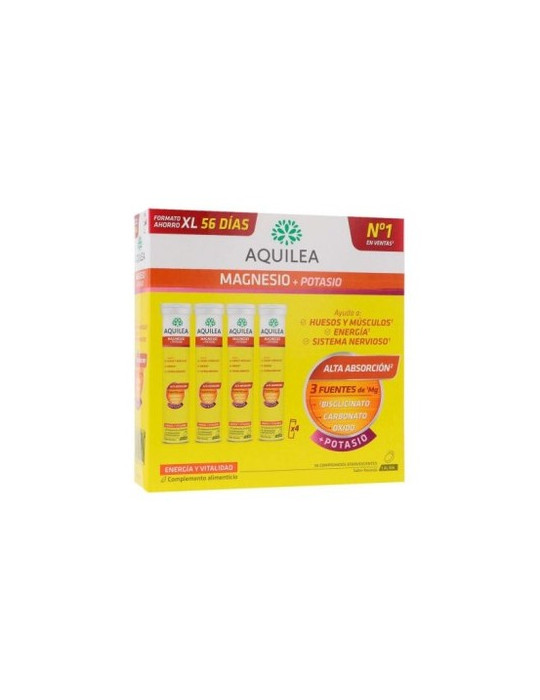 AQUILEA MAGNESIO+ POTASIO 56 COMPRIMIDOS EFERVESCENTES SABOR NARANJA FORMATO XL