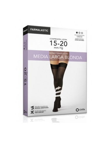 MEDIA LARGA (A-F) COMPRESION LIGERA FARMALASTIC BLONDA TALLA M COLOR NEGRO