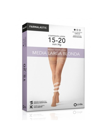 MEDIA LARGA (A-F) COMPRESION LIGERA FARMALASTIC BLONDA TALLA S COLOR CAMEL