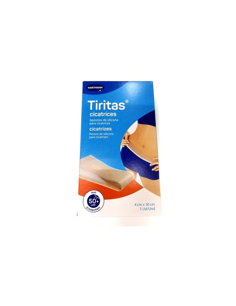 TIRITAS CICATRICES SILICONA APOSITO ADHESIVO 5 UNIDADES 30 CM X 4 CM