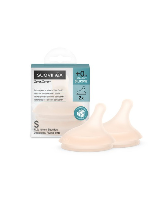 TETINA SILICONA FLUJO LENTO S SUAVINEX ZERO ZERO ULTRA SUAVE + 0 MESES 2 UNIDADES COLOR FAIR