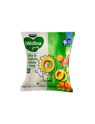 BLEDINA BIO SNACK ANILLOS DE ZANAHORIA CALABAZA Y TOMATE 1 ENVASE 20 G