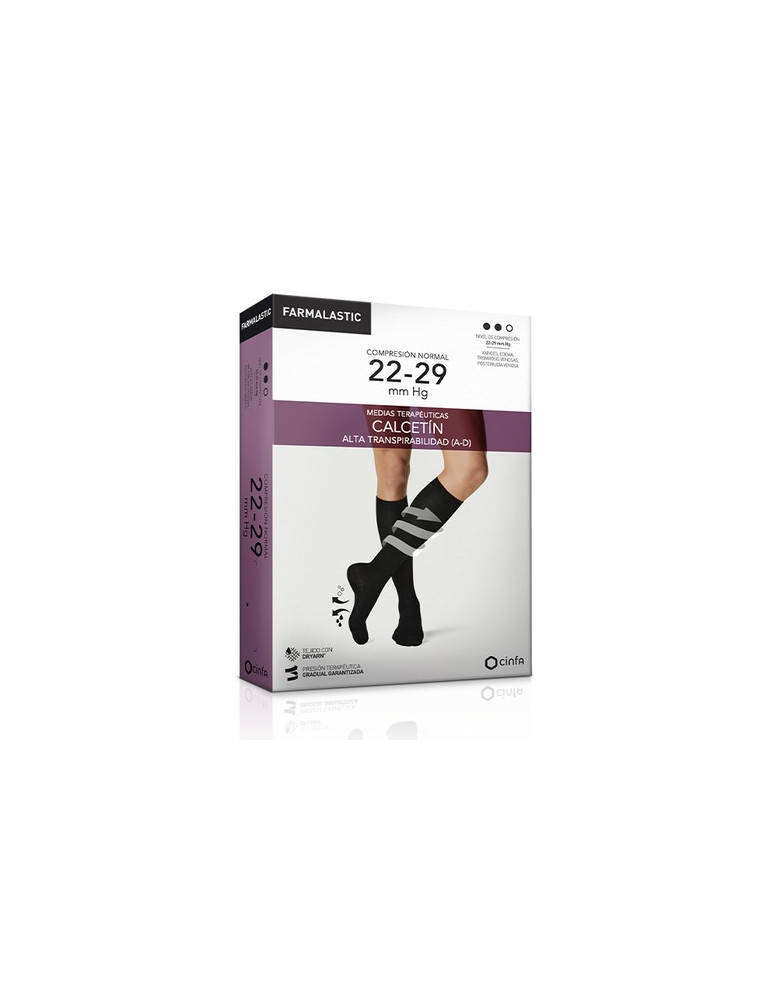FARMALASTIC CALCETIN ALTA TRANSPIRABILIDAD COMP NORMAL T-EG NEGRO