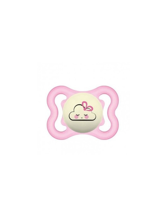 CHUPETE SILICONA SIMETRICA MAM SUPREME NIGHT 1 UNIDAD ROSA 2-6 MESES