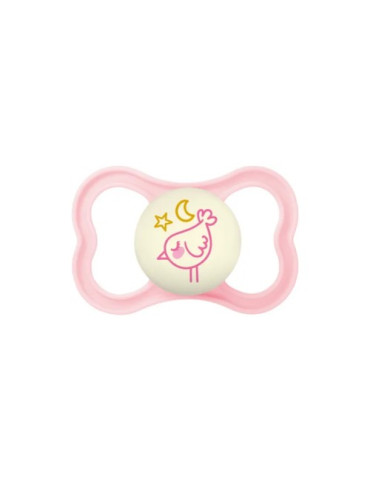 CHUPETE SILICONA SIMETRICA MAM SUPREME NIGHT 1 UNIDAD ROSA 16+ MESES