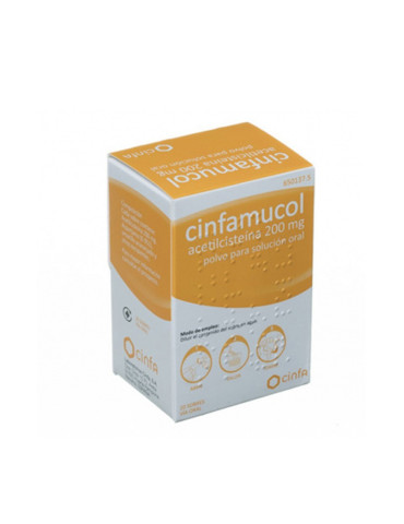 CINFAMUCOL ACETILCISTEINA 200 MG 20 SOBRES POLVO PARA SOLUCION ORAL