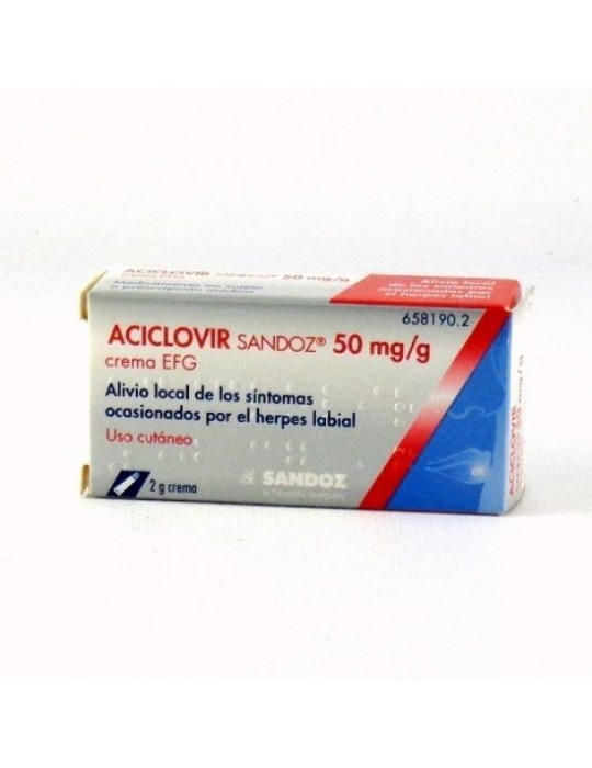 ACICLOVIR SANDOZ EFG 50 MG/G CREMA 1 TUBO 2 G
