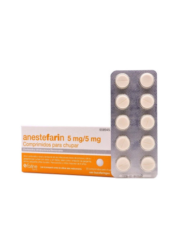 ANESTEFARIN 5 MG/5 MG 20 COMPRIMIDOS PARA CHUPAR