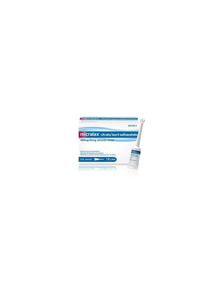 MICRALAX CITRATO/LAURIL SULFOACETATO 450 MG/ML + 45 MG/ML SOLUCION RECTAL 12 ENEMAS 5 ML