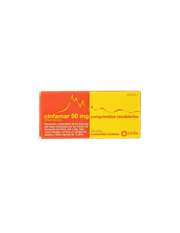 CINFAMAR 50 MG 4 COMPRIMIDOS RECUBIERTOS
