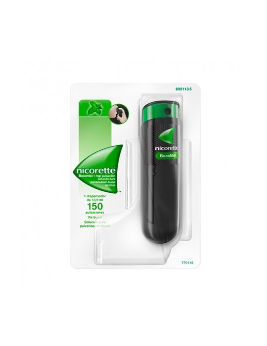 NICORETTE BUCOMIST 1 MG/PULSACION SOLUCION PARA PULVERIZACION BUCAL 1 ENVASE 13,2 ML (150 DOSIS)