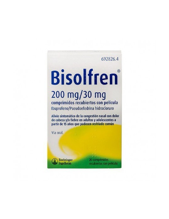BISOLFREN 200 MG/30 MG 20 COMPRIMIDOS RECUBIERTOS