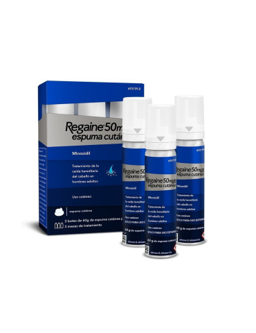 REGAINE 50 MG/G ESPUMA CUTANEA 3 TUBOS 60 G
