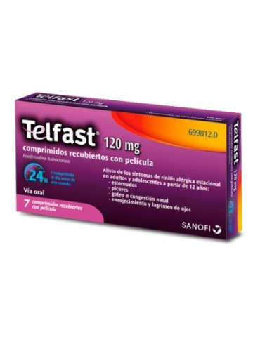 TELFAST 120 MG 7 COMPRIMIDOS RECUBIERTOS