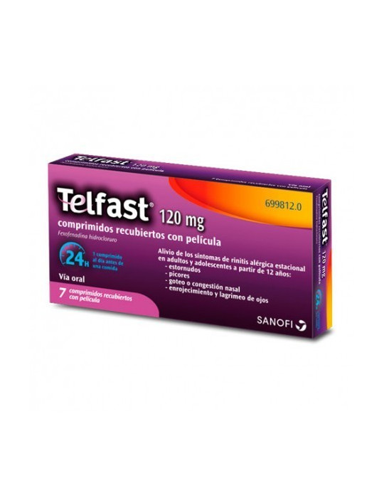 TELFAST 120 MG 7 COMPRIMIDOS RECUBIERTOS
