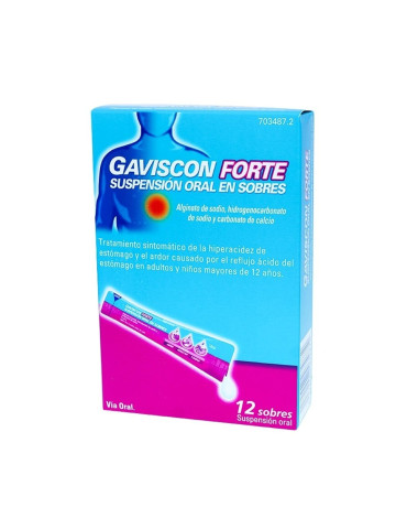 GAVISCON FORTE 12 SOBRES SUSPENSION ORAL 10 ML
