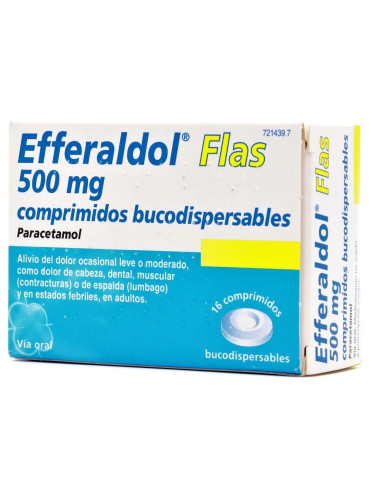 EFFERALDOL FLAS 500 MG 16 COMPRIMIDOS BUCODISPERSABLES