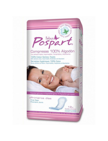 COMPRESAS TOCOLOGICAS INDASEC POSPART PRIMEROS D 12 U