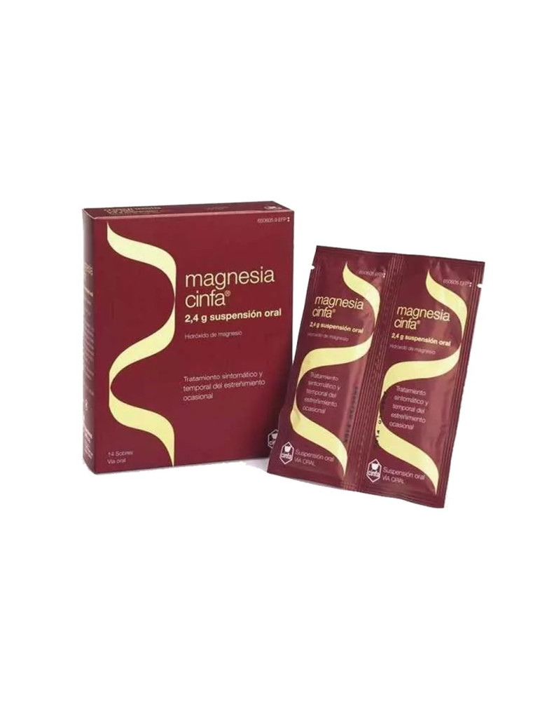 MAGNESIA CINFA 2,4 G 14 SOBRES SUSPENSION ORAL 12 ML