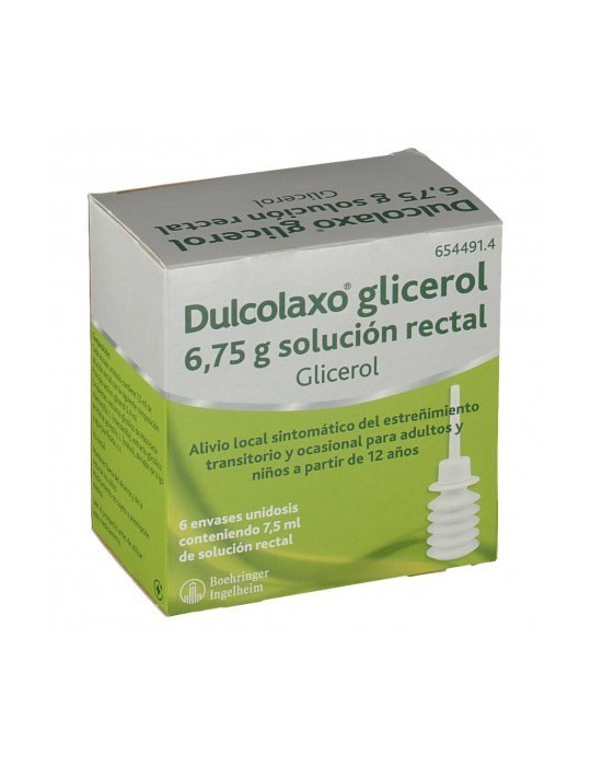 DULCOLAXO GLICEROL 6,75 G SOLUCION RECTAL 6 ENEMAS 7,5 ML