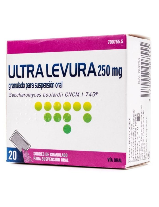 ULTRA-LEVURA 250 MG 20 SOBRES POLVO PARA SUSPENSION ORAL