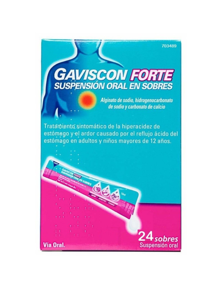 GAVISCON FORTE 24 SOBRES SUSPENSION ORAL 10 ML