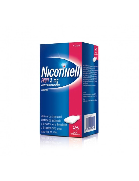 NICOTINELL FRUIT 2 MG 96 CHICLES MEDICAMENTOSOS