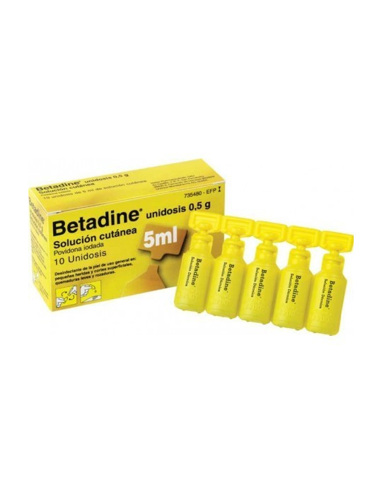 BETADINE UNIDOSIS 100 MG/ML SOLUCION CUTANEA 10 UNIDOSIS 5 ML