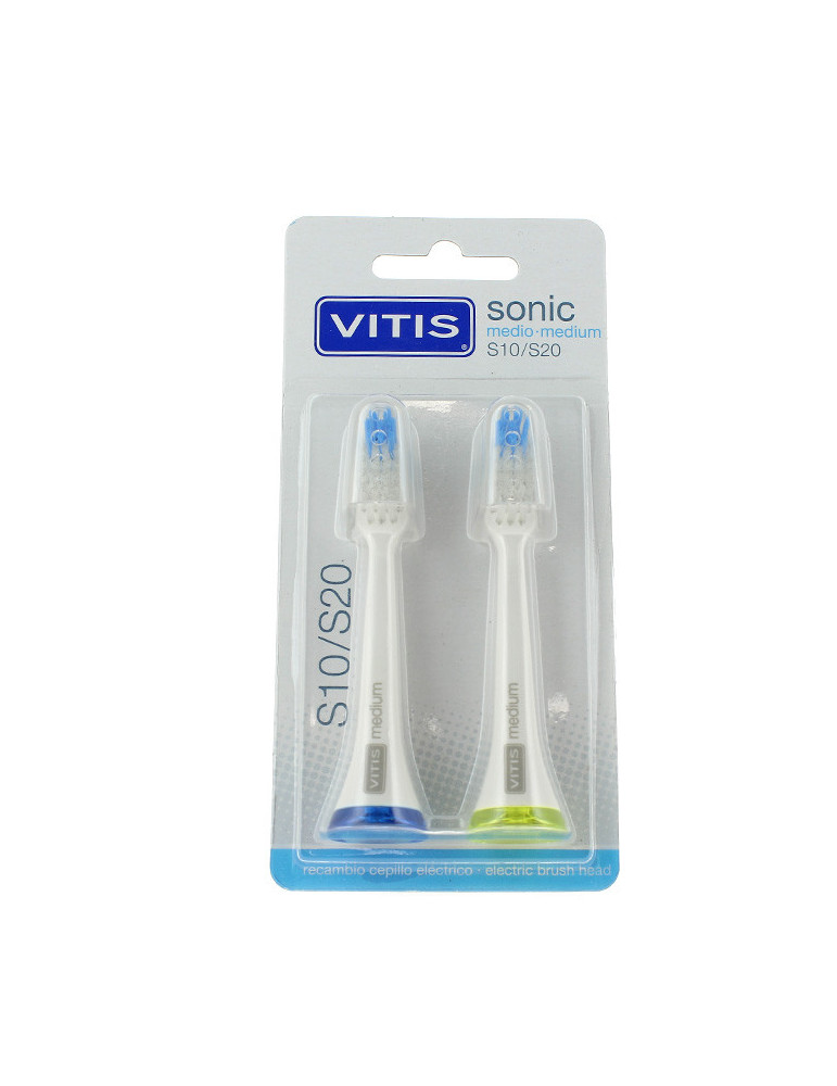 CEPILLO DENTAL ELECTRICO VITIS SONIC S10 / S20 MEDIO 2U RECAMBIO CABEZAL