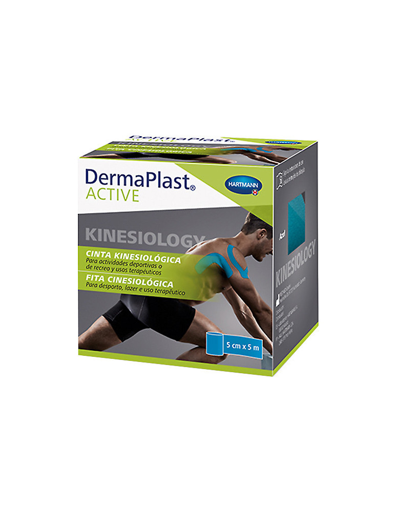 DERMAPLAST ACTIVE CINTA KINESIOLOGICA1 UNIDAD 5 M X 5 CM COLOR AZUL