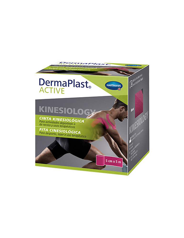 DERMAPLAST ACTIVE CINTA KINESIOLOGICA 1 UNIDAD 5 M X 5 CM COLOR ROSA