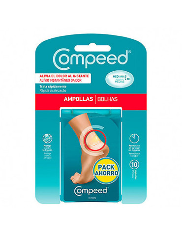 COMPEED AMPOLLAS TALLA MEDIANA 10 UNIDADES PACK AHORRO